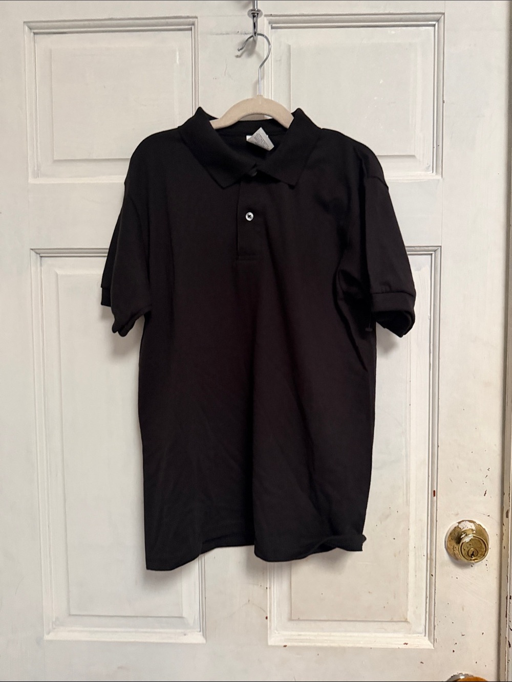 NWOT Hanes Unisex Black Polo Shirt - Classic Short Sleeve